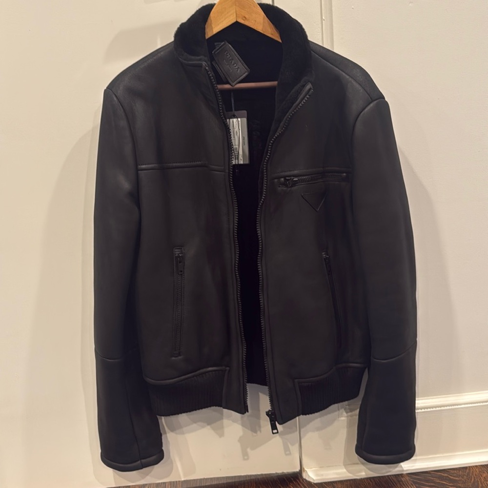 Prada shearling jacket new with tags. $7800 retail Size 48